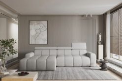 Nowoczesny narożnik z zagłówkami z funkcją spania z elektryczną regulacją siedziska