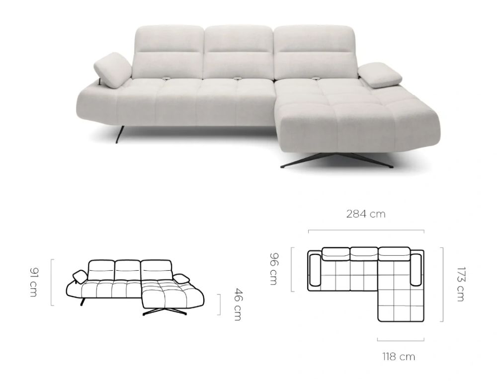 Narożnik relax z regulacją powierzchni siedzisk DIVA 5