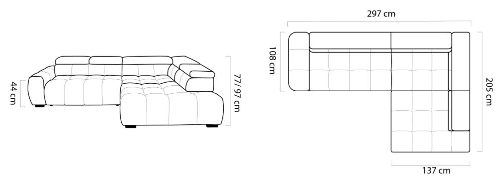 Narożnik siedzisko z elektrycznym sterowaniem BOREAL 2 5