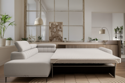 Narożnik ze stelażem włoskim do spania na co dzień 160x200