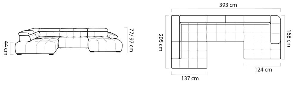 Narożnik U elektryczne siedzisko BOREAL 3 4