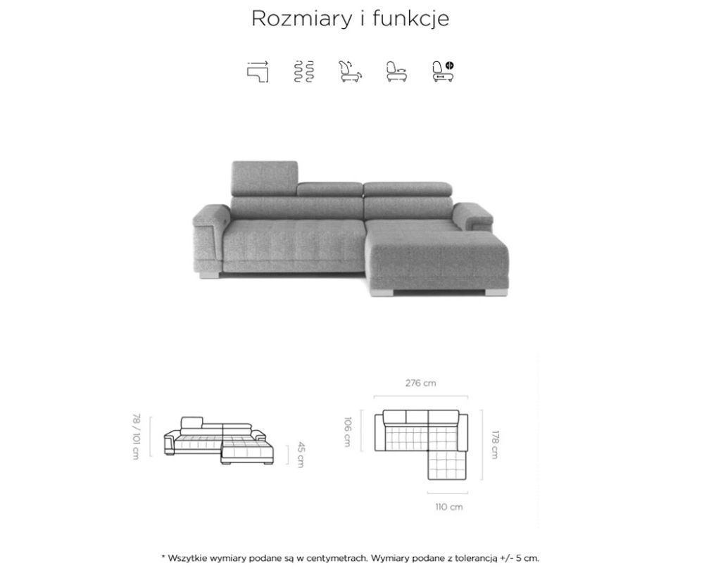 Narożnik z elektrycznym rozkładaniem CRESCENDO 1 6