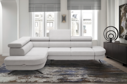 Luksusowy narożnik z zaokrąglonym bokiem rozkładany do spania