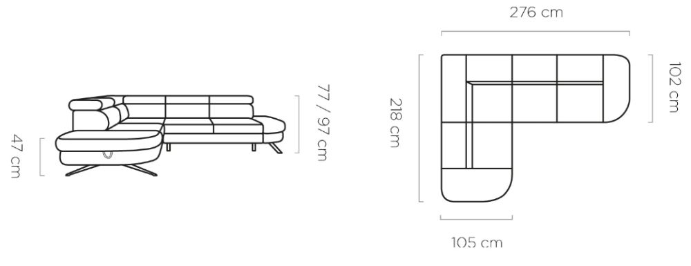 Prestiżowy narożnik z funkcją spania ESPACE 7