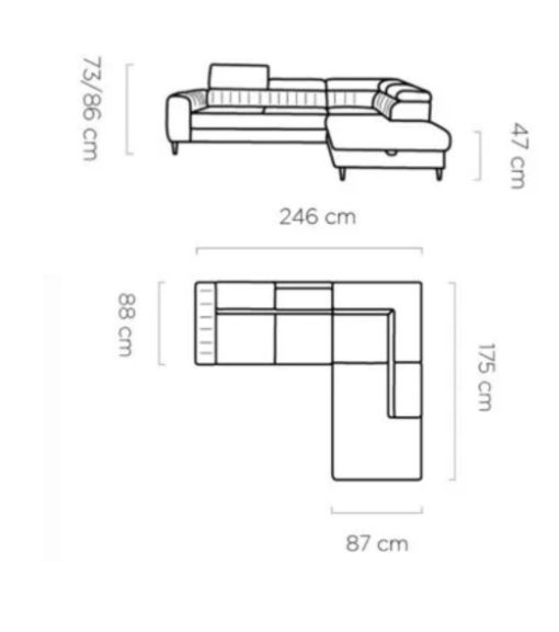 Narożnik z funkcją spania NAVARO 2 8