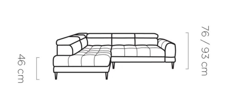 Narożnik z funkcją spania regulacja głębokości VERANO 2 6