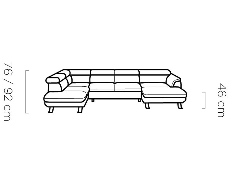 Narożnik U z funkcją spania RENZO 3 8