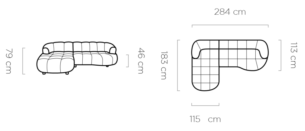 Narożnik z siedziskiem wysuwanym elektrycznie VOLARE 1 7