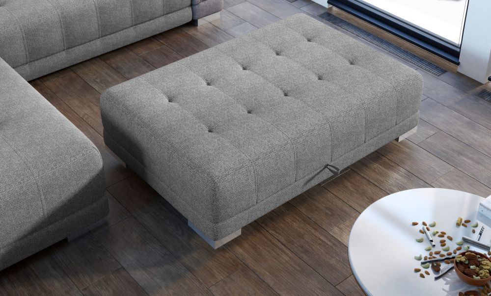 Prostokątna pufa z pojemnikiem klasy premium