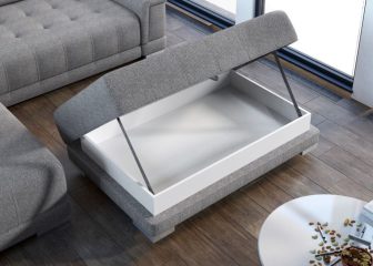 Ekskluzywna, duża pufa z pojemnikiem