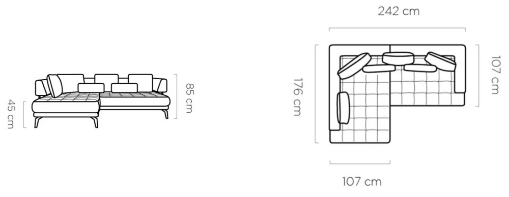 Salonowa sofa rogowa z siedziskiem regulowanym elektrycznie GRAVO 5