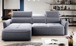 Komfortowa sofa rogowa rozkładana elektrycznie z funkcją spania