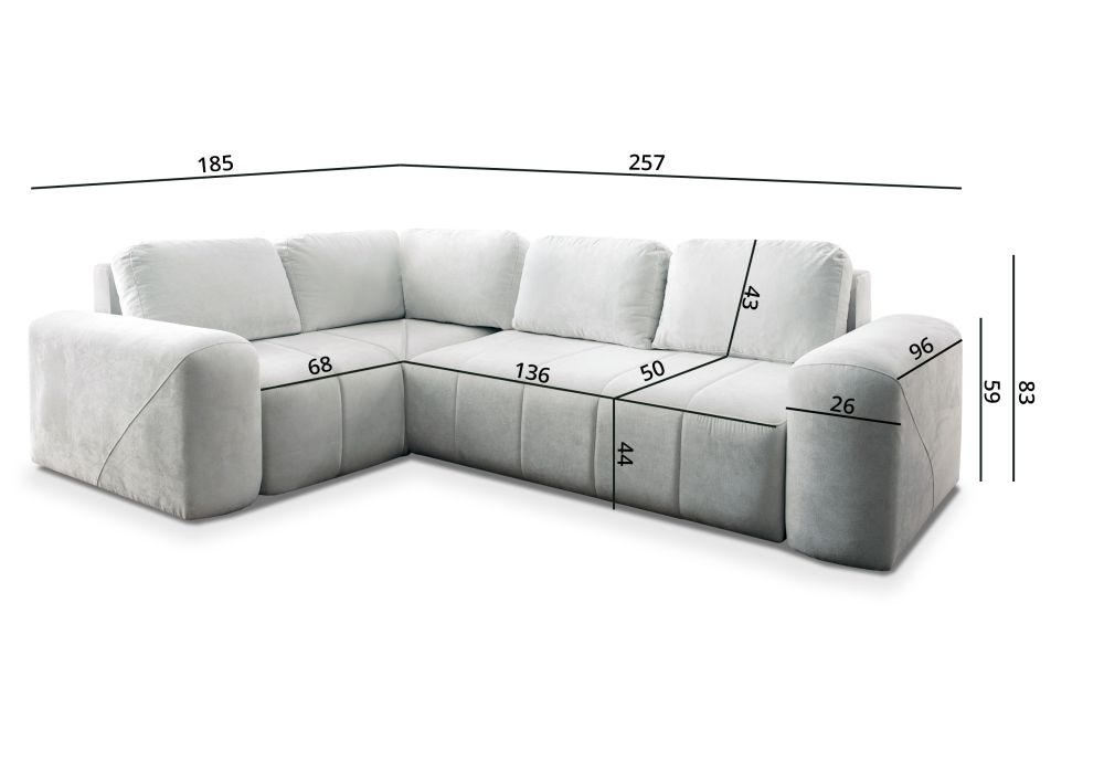 Superwygodny narożnik rozkładany do spania MOLINA 2 7