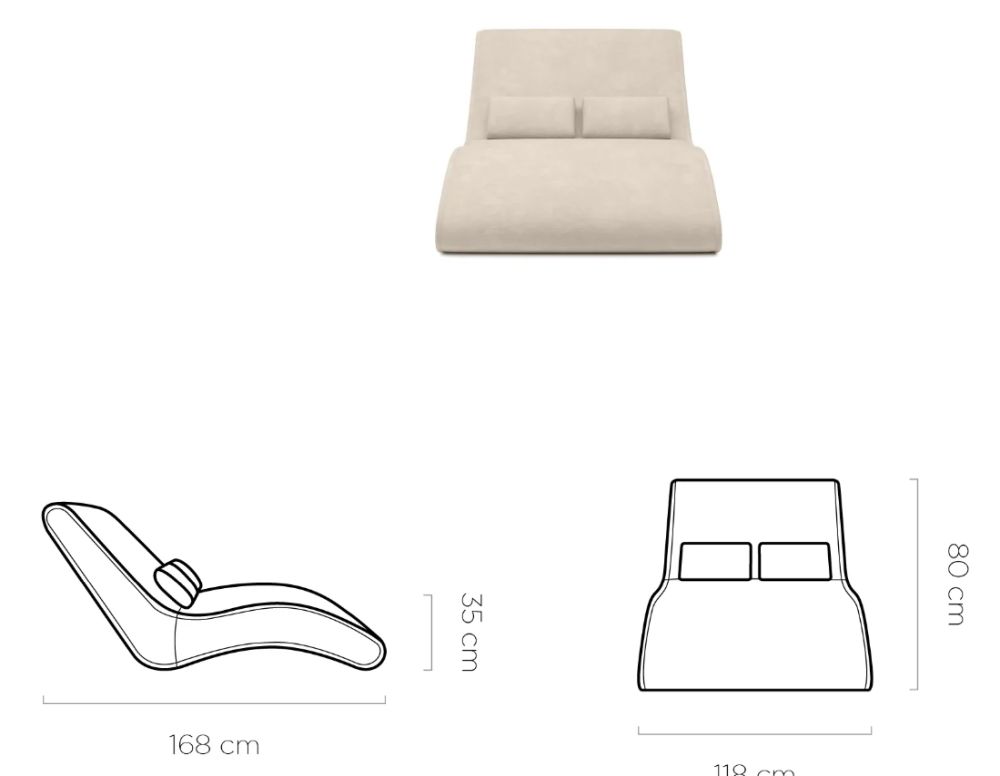 Szeroki szezlong AGATA 120 cm 3