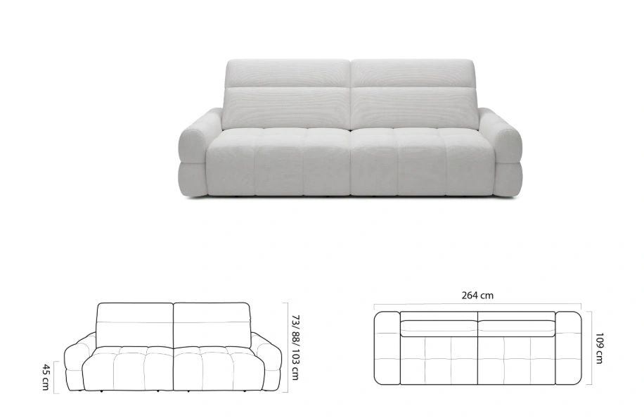 Wypoczynek z elektrycznym siedziskiem z funkcją spania ORLANDO 3