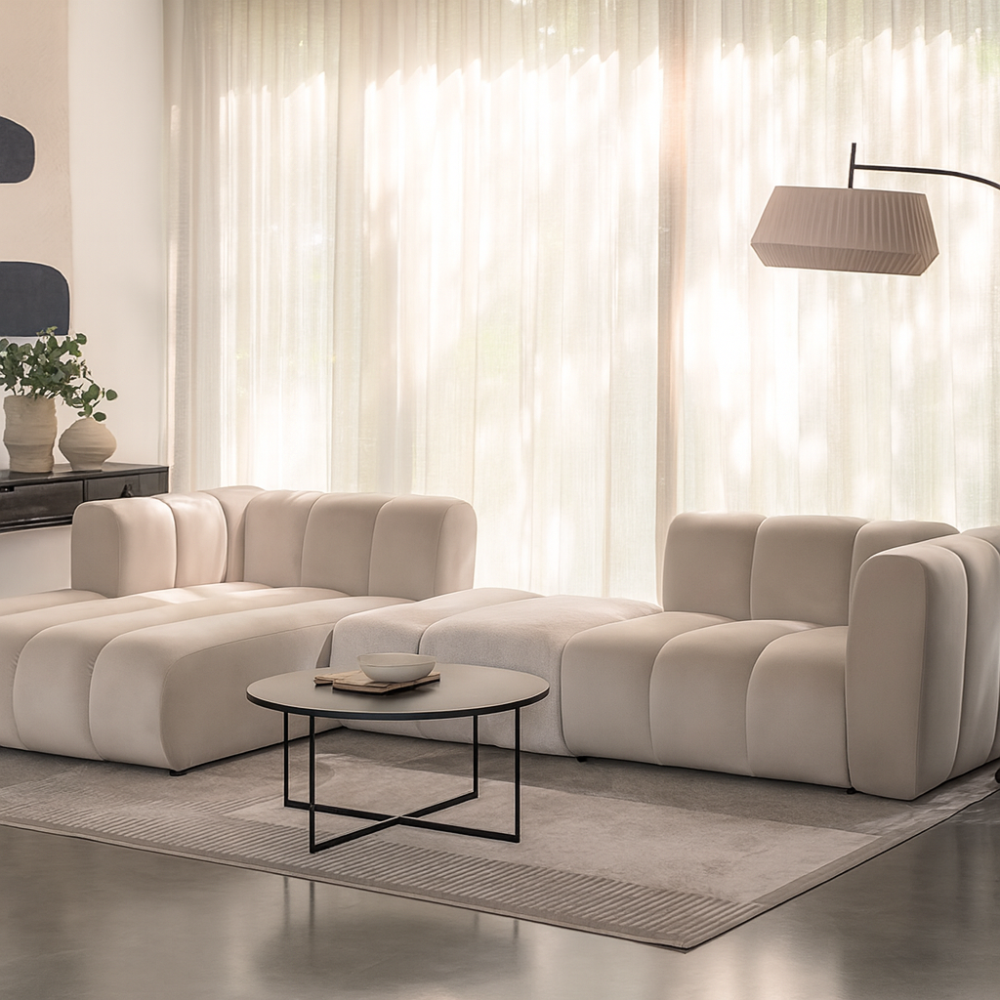 Kanapa narożna bez oparcia