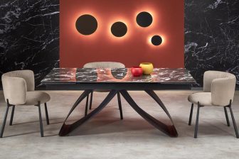 Fenomenlany stół rozkładany z czarnym marmurowym blatem