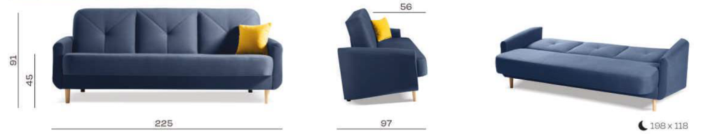 Ładna wersalka w stylu skandynawskim NEXUS 8