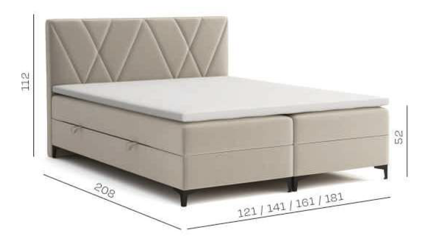 Łóżko kontynentalne otwierane do góry 140x200 BRUKSELA 2