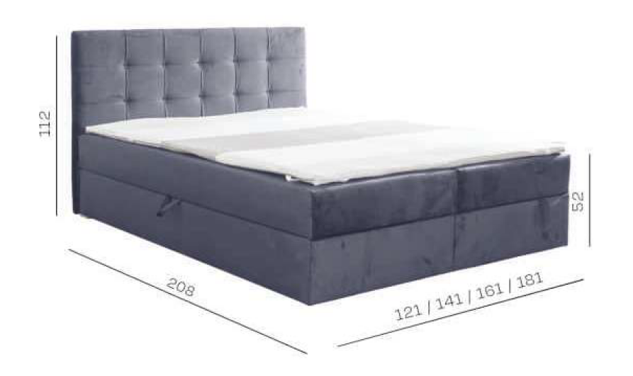 Łóżko kontynentalne sypialniane z pojemnikami 160x200 SYDNEY 1