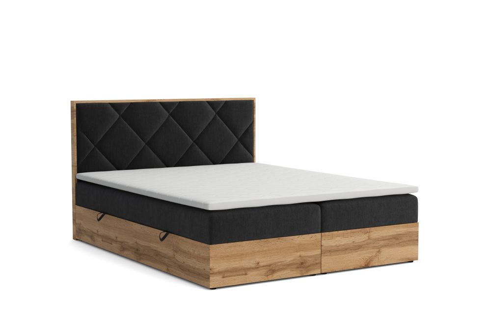 Łóżko kontynentalne z dwoma skrzyniami 180x200 HARDWOOD 1