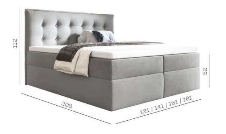 Łóżko kontynentalne z wysokim zagłówkiem 180x200 KOPENHAGA 1