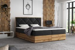 Łózko kontynentalne z dwoma skrzyniami i z dwoma materacami