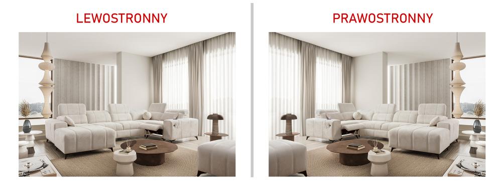 Narożnik U z elektrycznym sterowaniem i funkcją spania z gniazdem USB DOLCE 4 MIX 9