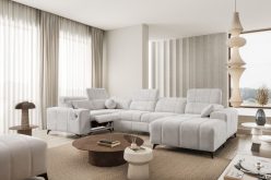 Jasny narożnik U z elektrycznym podnóżkiem