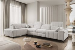 Jasny narożnik z elektrycznymi dodatkami i z funkcją spania