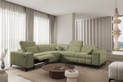 Modny narożnik z elektrycznym podnóżkiem