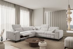 Jasny narożnik do salonu sterowany elektrycznie