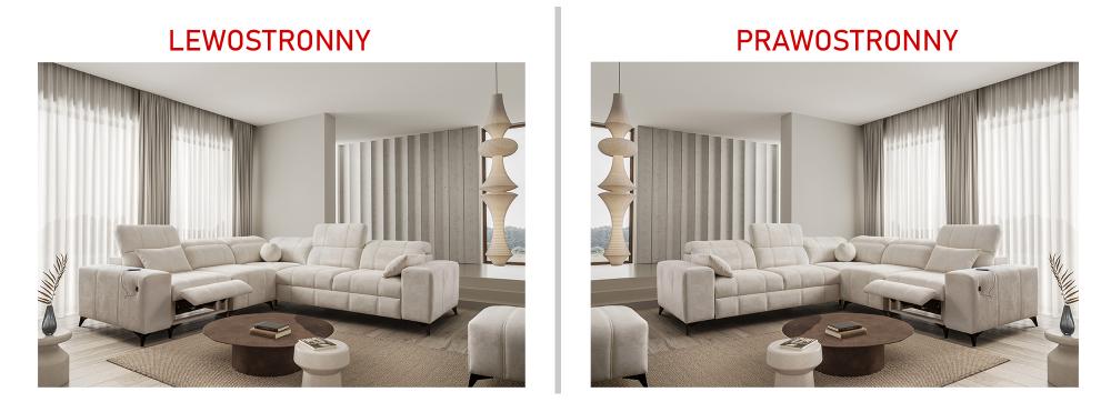 Narożnik z funkcją spania z gniazdem USB i elektrycznym podnóżkiem DOLCE 3 MIX 11