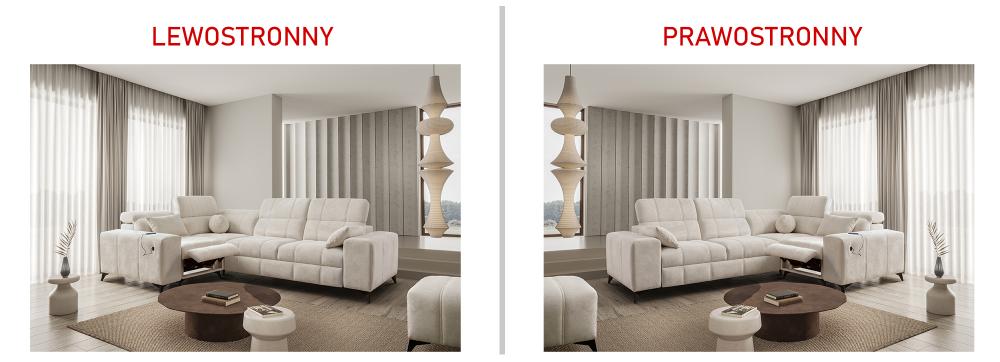 Narożnik z funkcją spania z gniazdem USB i z funkcją relaks DOLCE 2 MIX 12