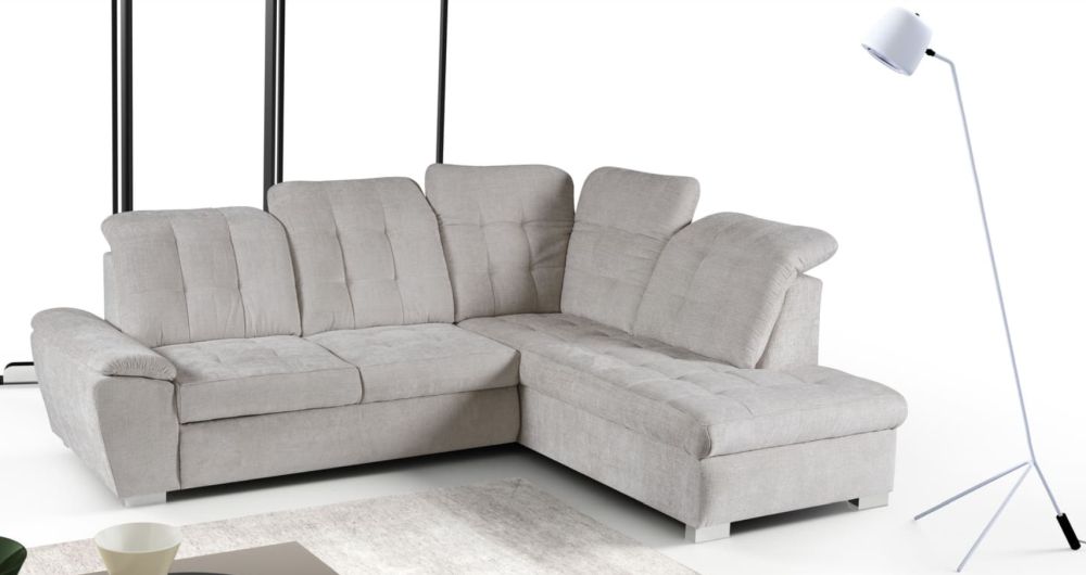 Dwustronny narożnik z zagłówkami z funkcją spania codziennego