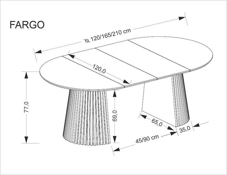 Niesamowity okrągły stół rozkłaany do owala 120-210 FARGO 10