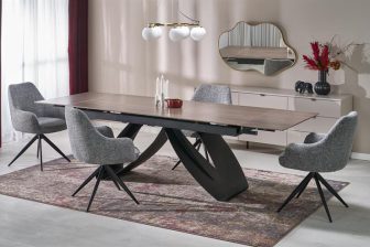 Rewelacyjny stół rozkładany orzech z finezyjnymi nogami 180-260 HILARIO