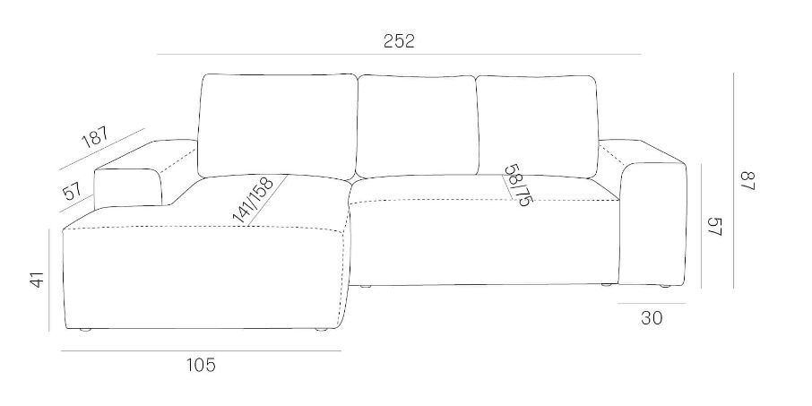 Minimalistyczna sofa narożna klasy premium APEX 3