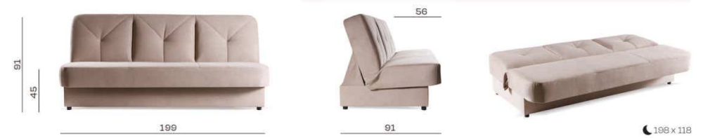 Tania wersalka bez boków MILENA 8