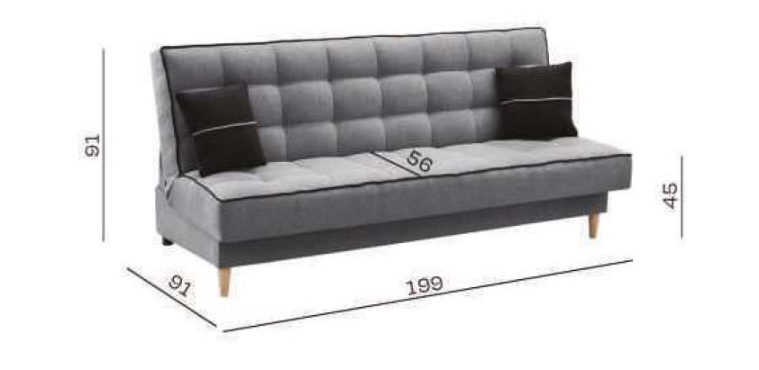 Tania wersalka na nogach IRIS 4