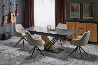 Zjawiskowy stół rozkładany marmurowy