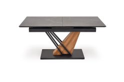 Zjawiskowy stół rozkładany marmur czarny z nogami dąb złoty 140-180 VOLANT 7