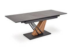 Zjawiskowy stół rozkładany marmur czarny z nogami dąb złoty 140-180 VOLANT 8