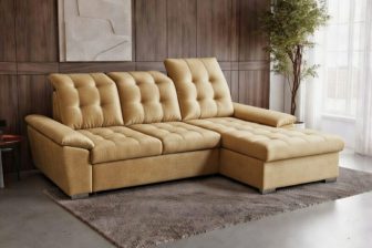 Złoty czarujący narożnik z funkcją spania codziennego