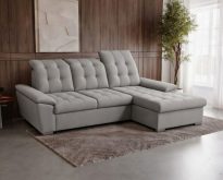 Szary czarujący narożnik z funkcją spania codziennego