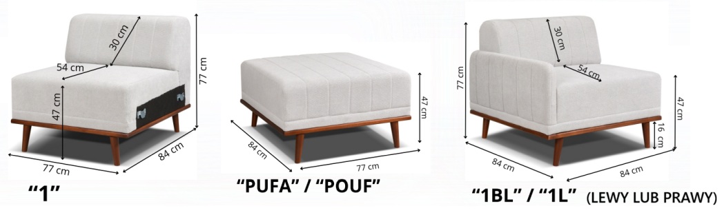 Narożnik L w stylu vintage MODERN RETRO 2