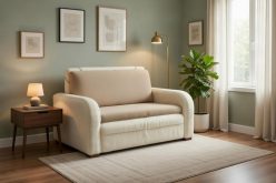 Fotel dwuosobowy rozkładany do spania na wózki i ze schowkiem