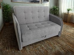 Kanapa dwójka rozkładana na wózku do przodu i z pojemnikiem