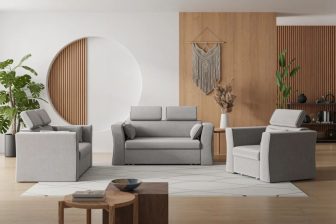 Kolekcja mebli do salonu z funkcją spania na wózku