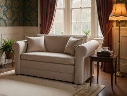 Kanapa dwuosobowa rozkładana w stylu brytyjskim